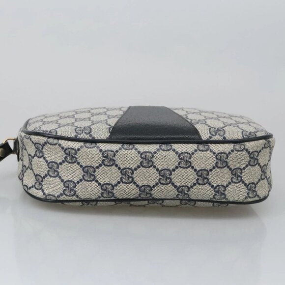 GUCCI GG Supreme Sherry Line Clutch Bag PVC Navy Red 89 01 034 Auth 103583 - Picture 8 of 16